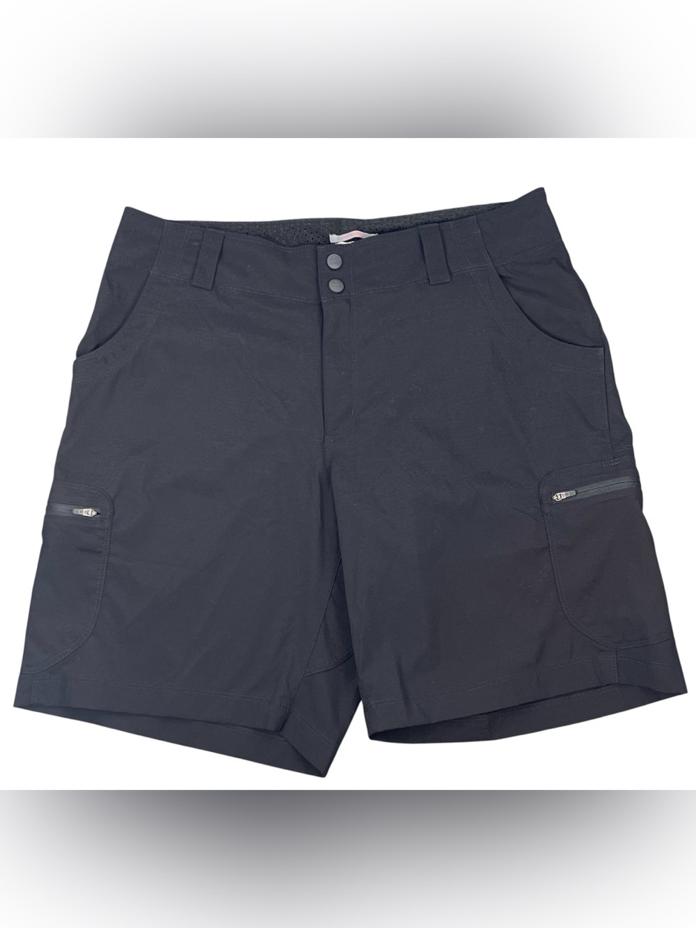 LL Bean Water Repellent Comfort Trail Shorts Black Mid Rise Sz 12 Lightweight